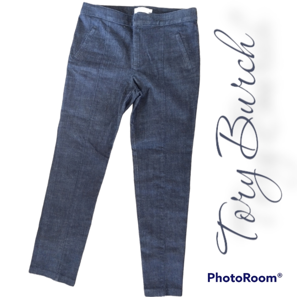 Tory Burch vanner size 28 stretch jeans cropped denim pants cotton